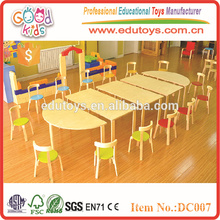 2015 Wholesale bright color wooden preschool furniture for children, children table and chairs